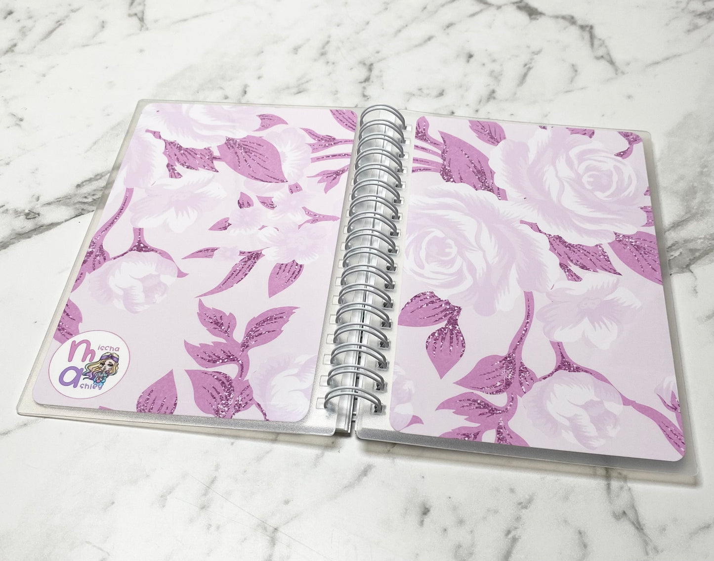 Reusable sticker album 5x7 4X6 Pink flowers