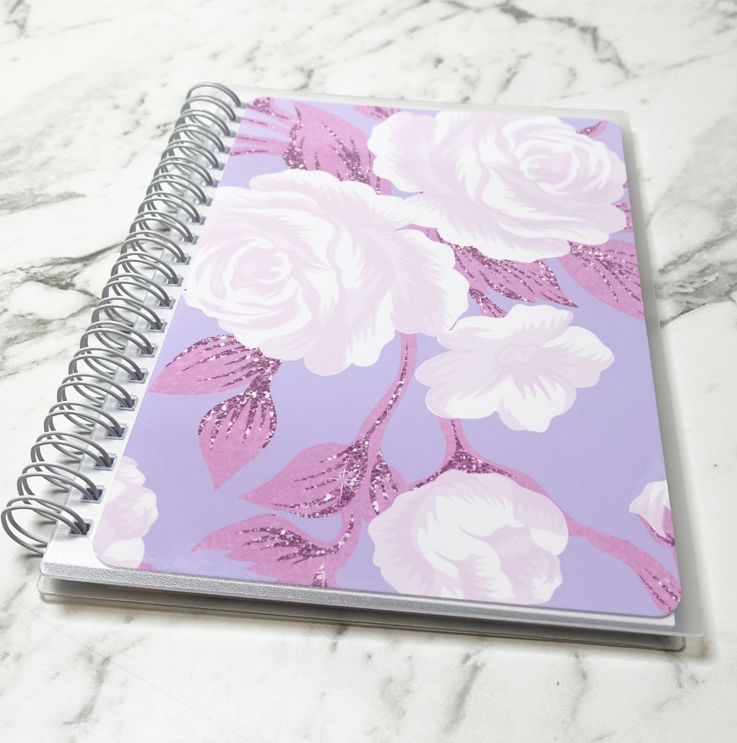 Reusable sticker album 5x7 4X6 Purple background pink flowers