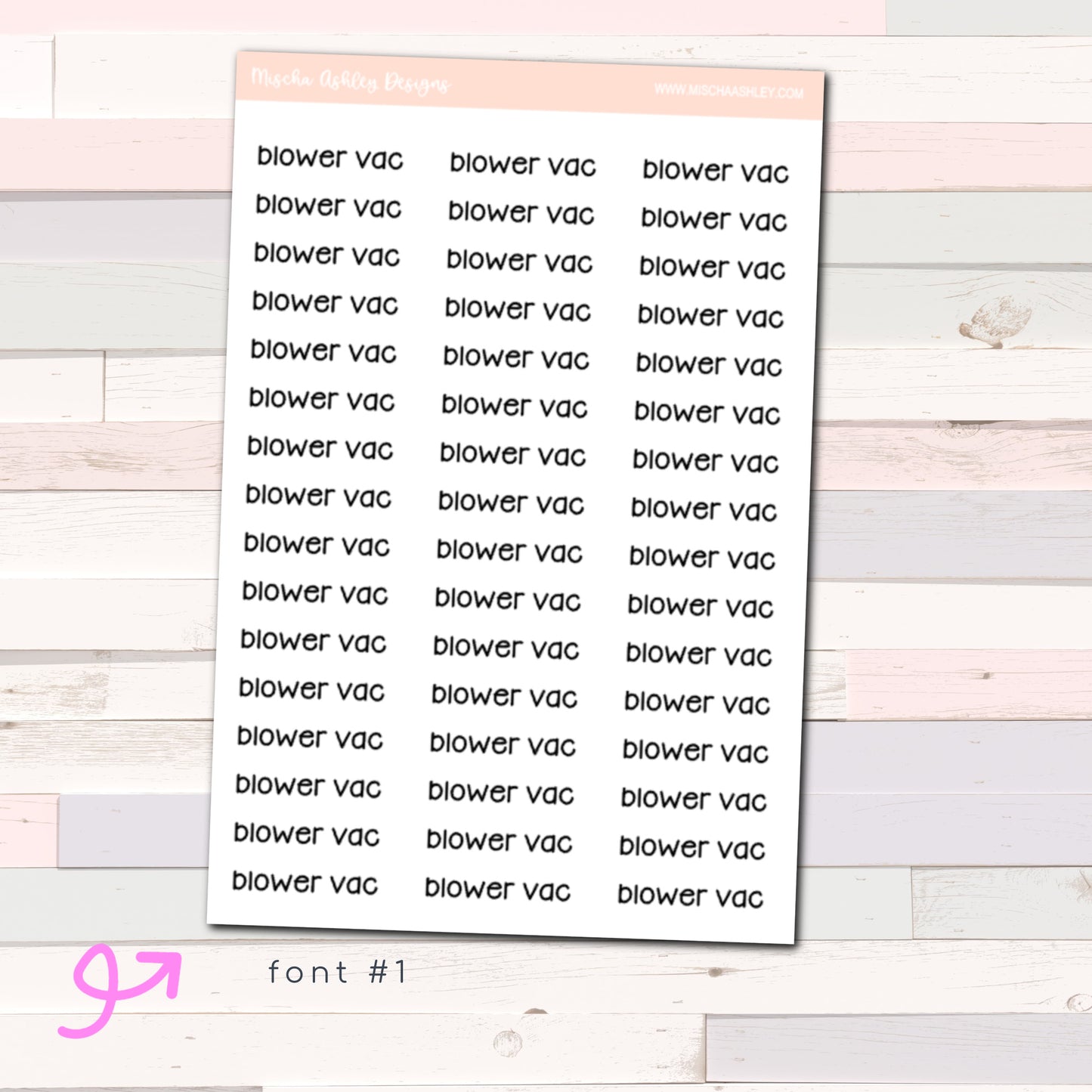 Script stickers | BLOWER VAC