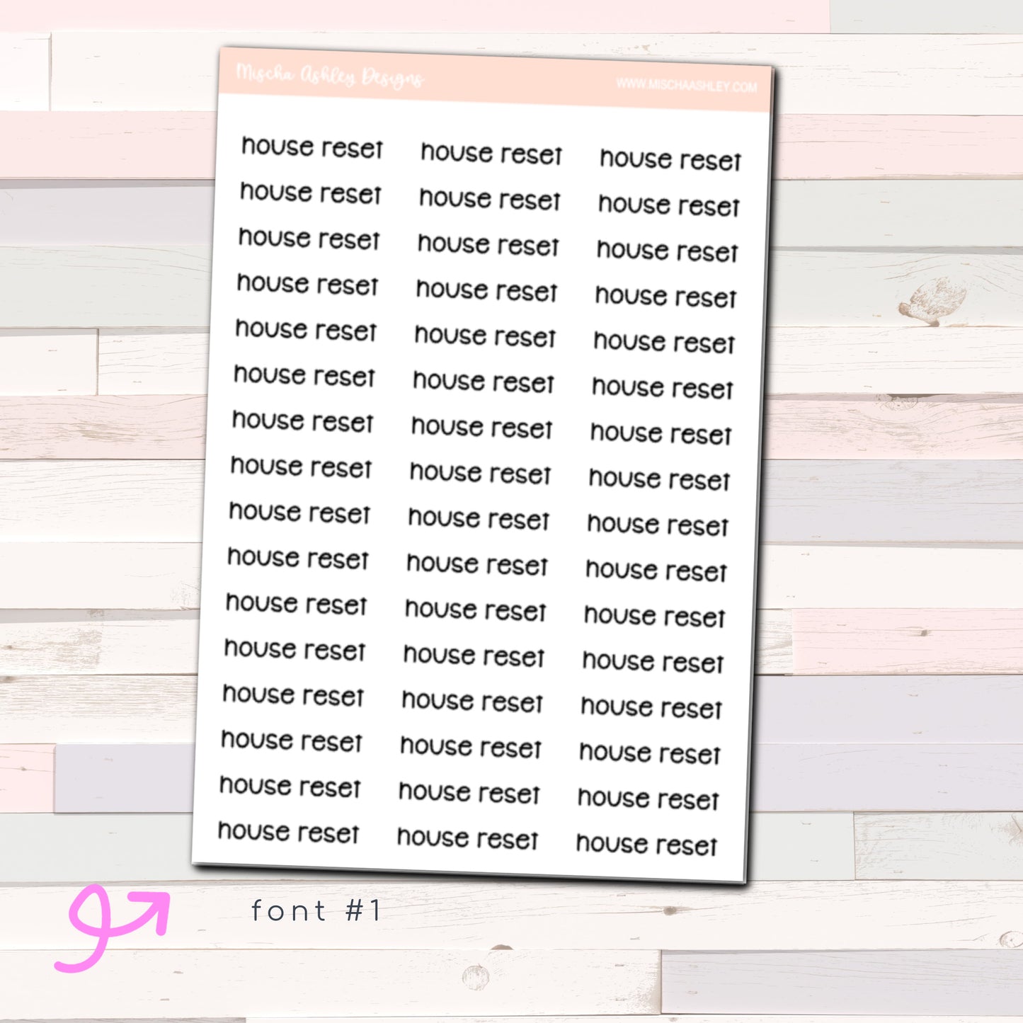 Script stickers | HOUSE RESET