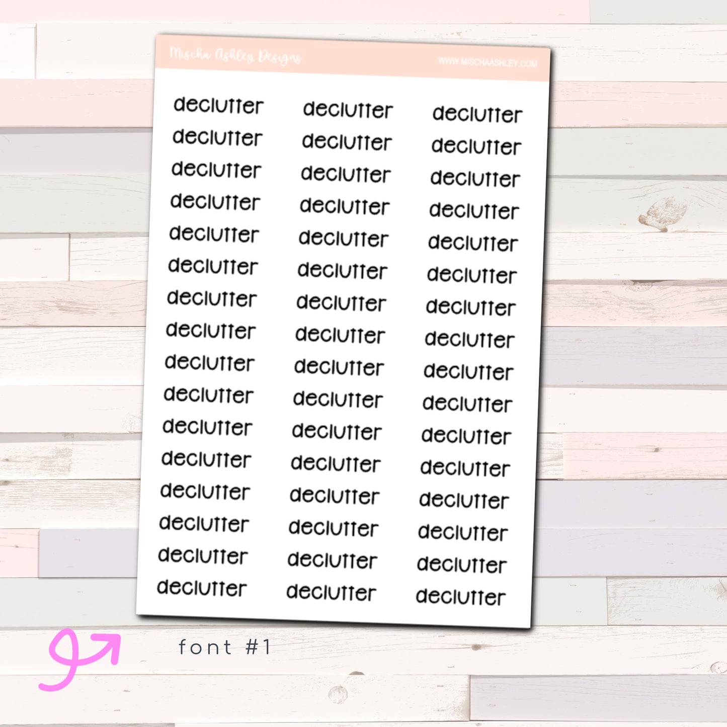 Script stickers | DECLUTTER