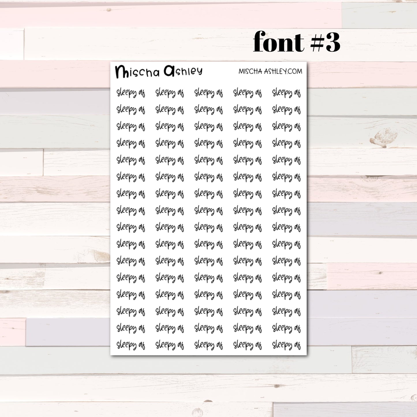 Script stickers | SLEEPY AF