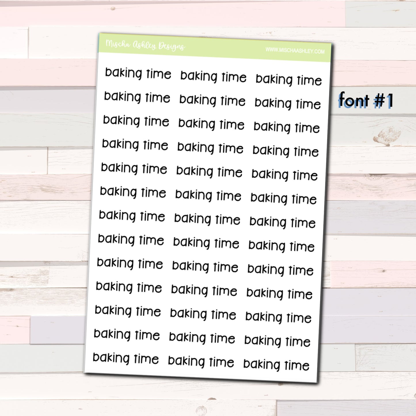 Script stickers | BAKING TIME