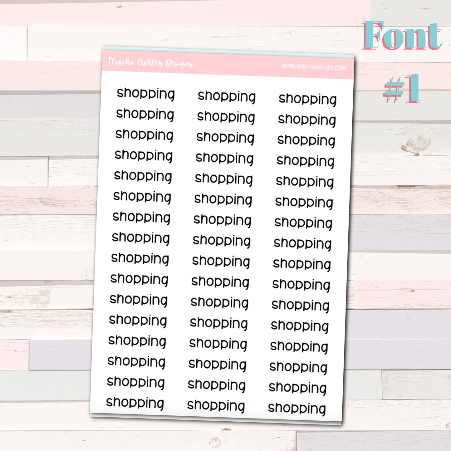Script stickers | SHOPPING
