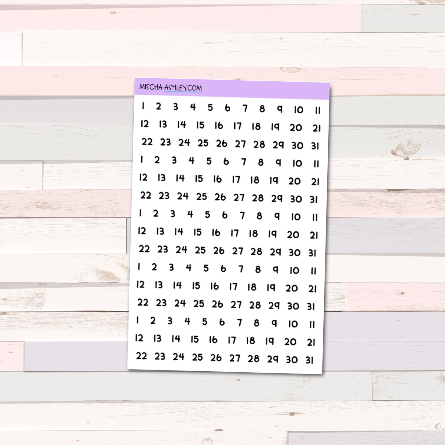 Date numbers