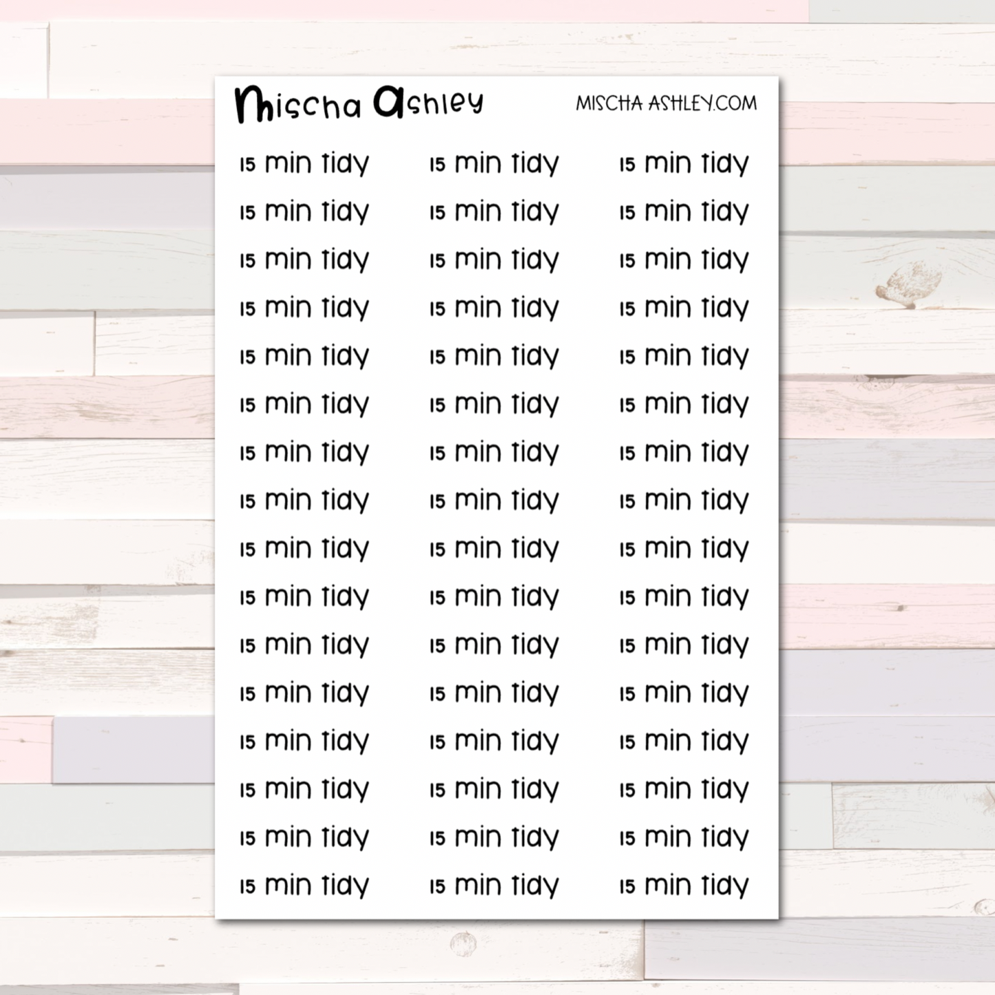 Script stickers | 15 min tidy