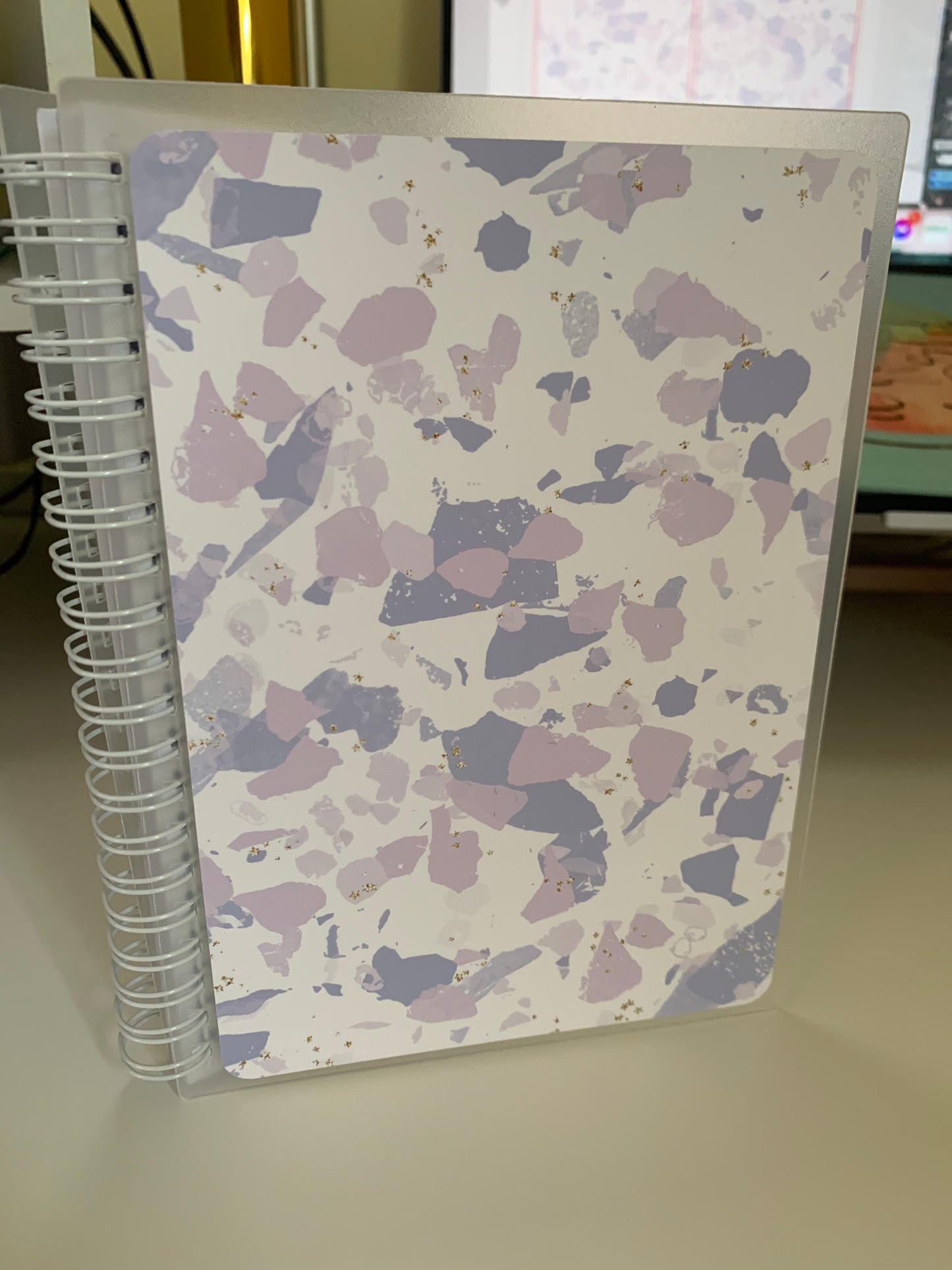 Reusable - sticker book - Sticker Album - Purple terrazzo