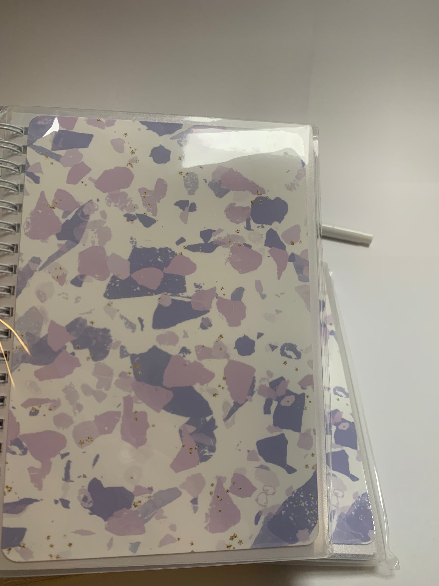 Reusable - sticker book - Sticker Album - Purple terrazzo