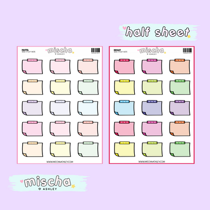 Cute Wide Sticky Note Planner Stickers - Functional Stickers