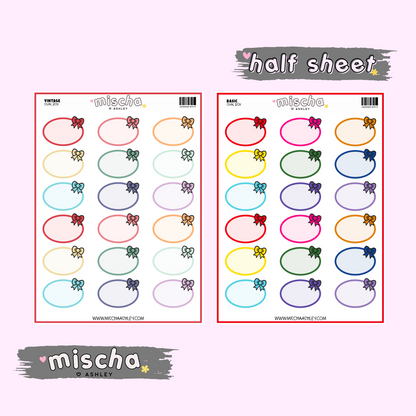 Cute Oval Box Planner Stickers - Functional Stickers