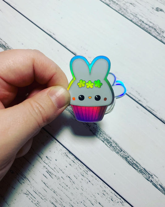 Vinyl Holo Bunny Cupcake