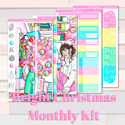 Bright Christmas - Monthly Sticker Kit - Erin Condren - Aura Estelle Planners