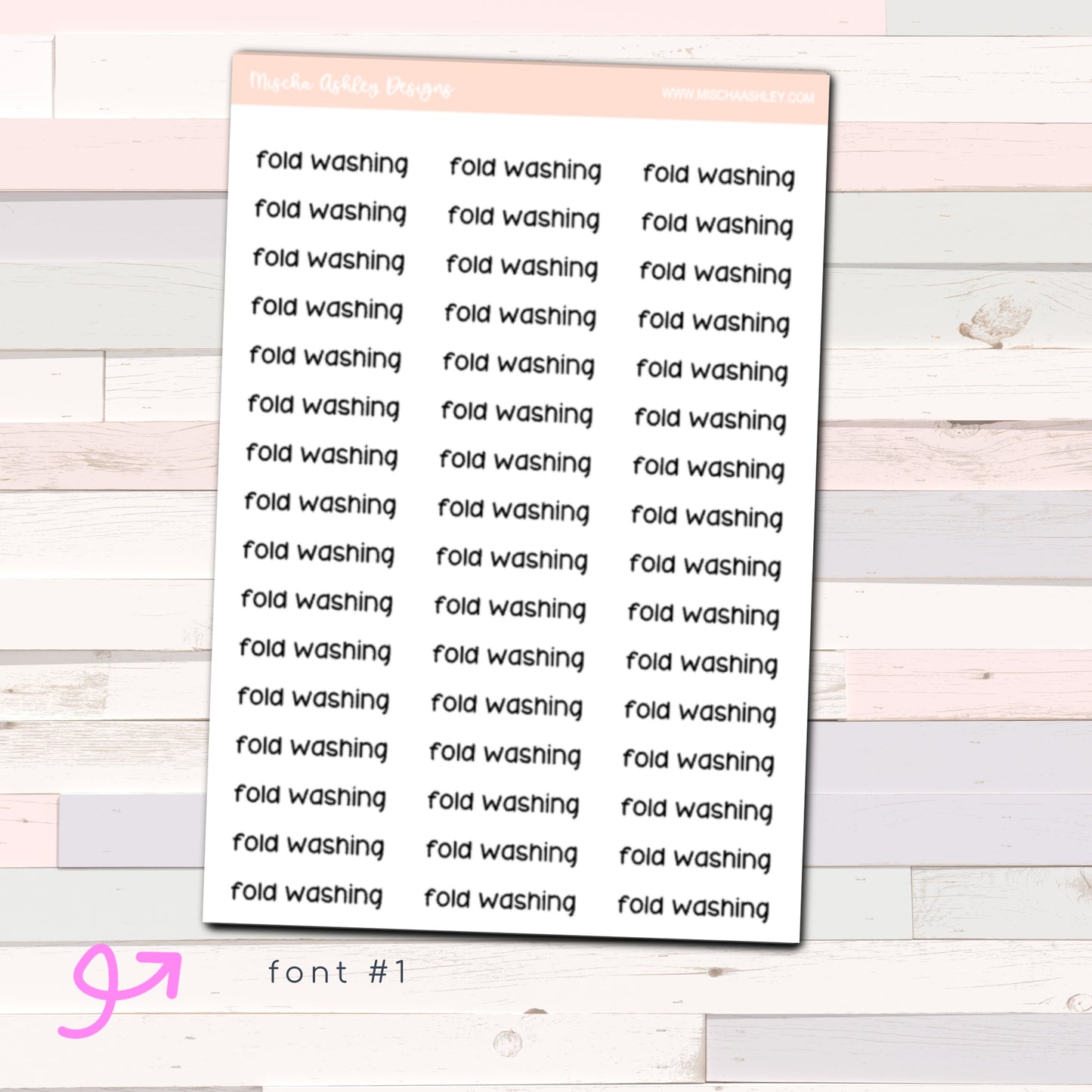 Script stickers | FOLD WASHING