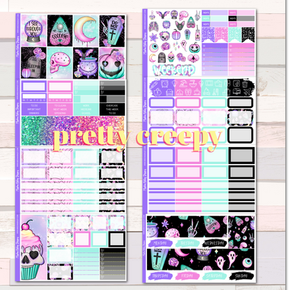 Pretty Creepy - Weekly Sticker Kit - Erin Condren Vertical Planner