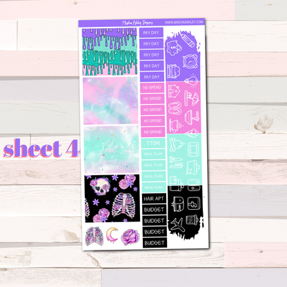 Pretty Creepy - Monthly Sticker Kit - Erin Condren - Aura Estelle Planners