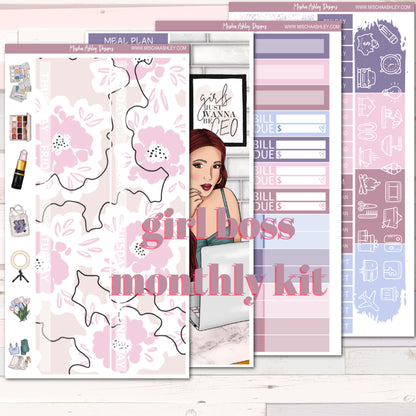Girl Boss - Monthly Sticker Kit - Erin Condren - Aura Estelle Planners