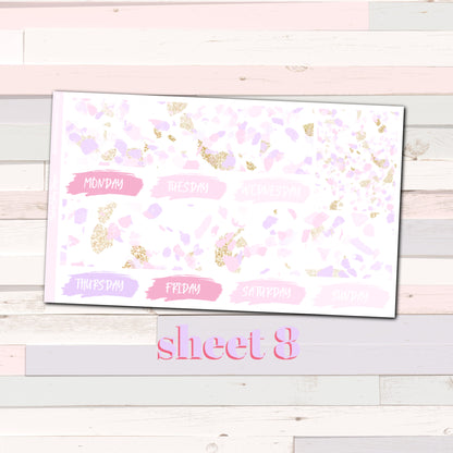 Pink Xmas- Weekly Sticker Kit - Erin Condren Vertical Planner