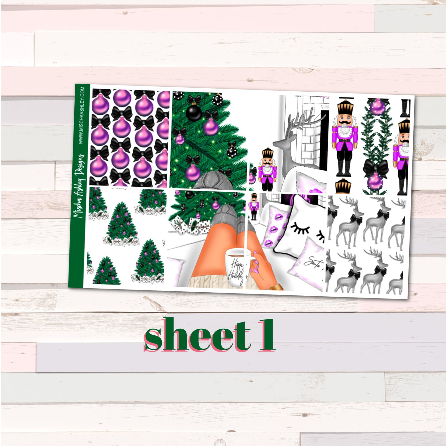 Chic Xmas - Weekly Sticker Kit - Erin Condren Vertical Planner