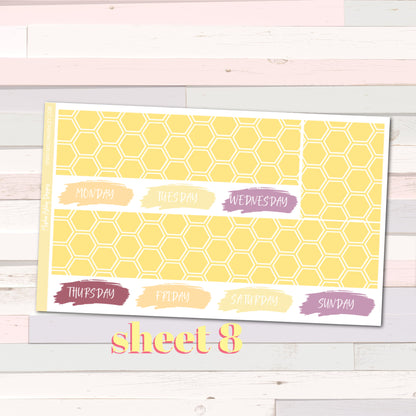 Honey Bee - Weekly Sticker Kit - Erin Condren Vertical Planner