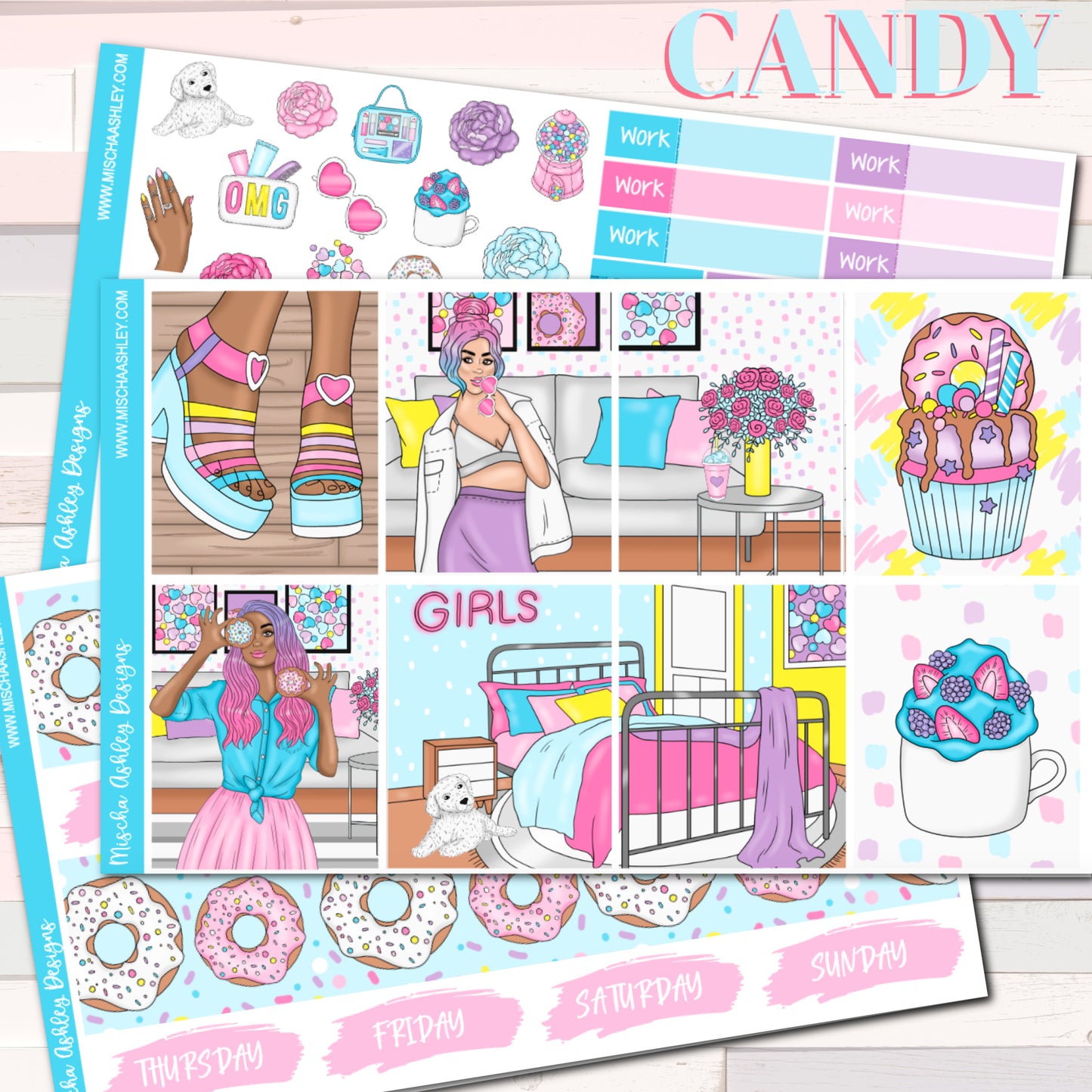 Candy - Weekly Sticker Kit - Erin Condren Vertical Planner