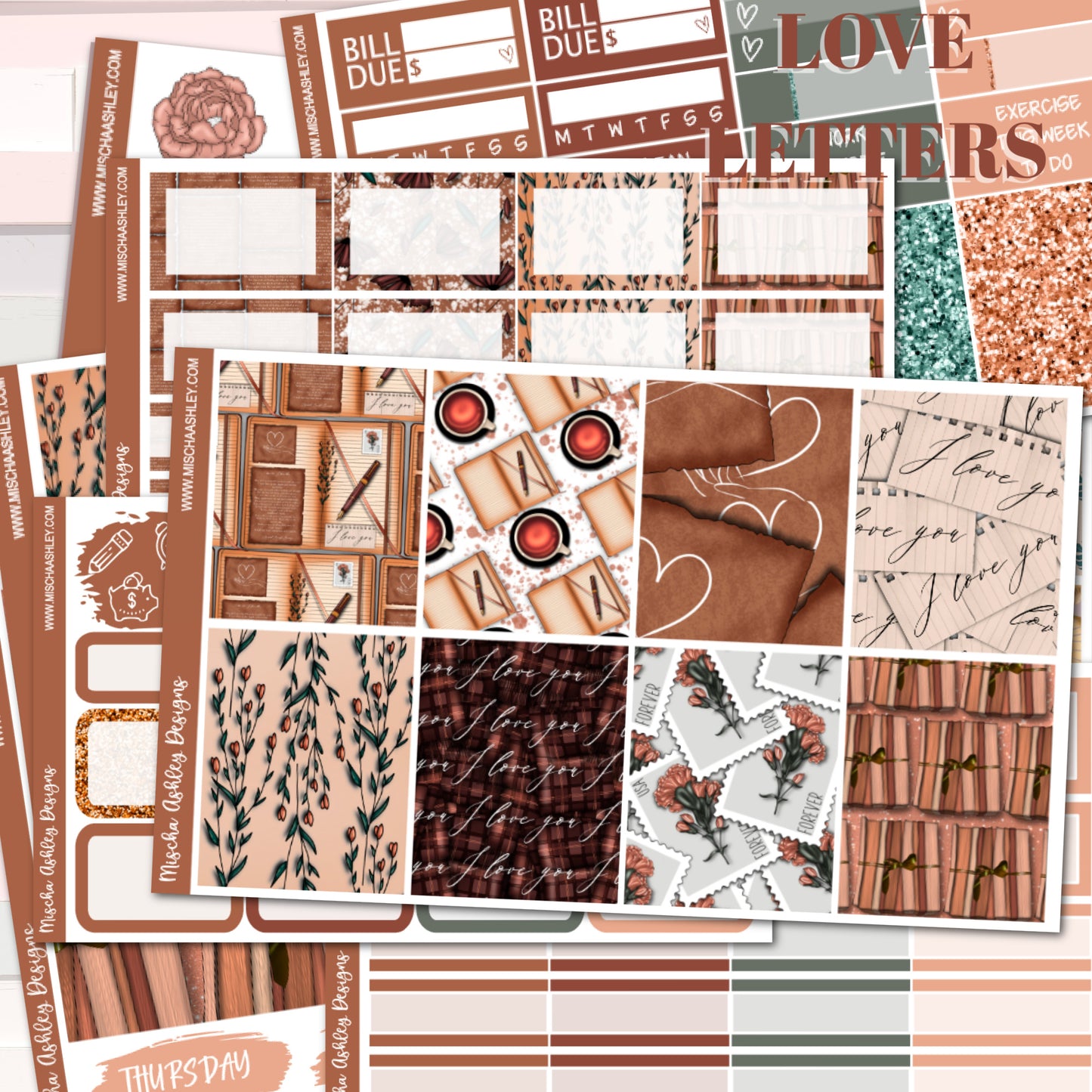 Love Story - Weekly Sticker Kit - Erin Condren Vertical Planner