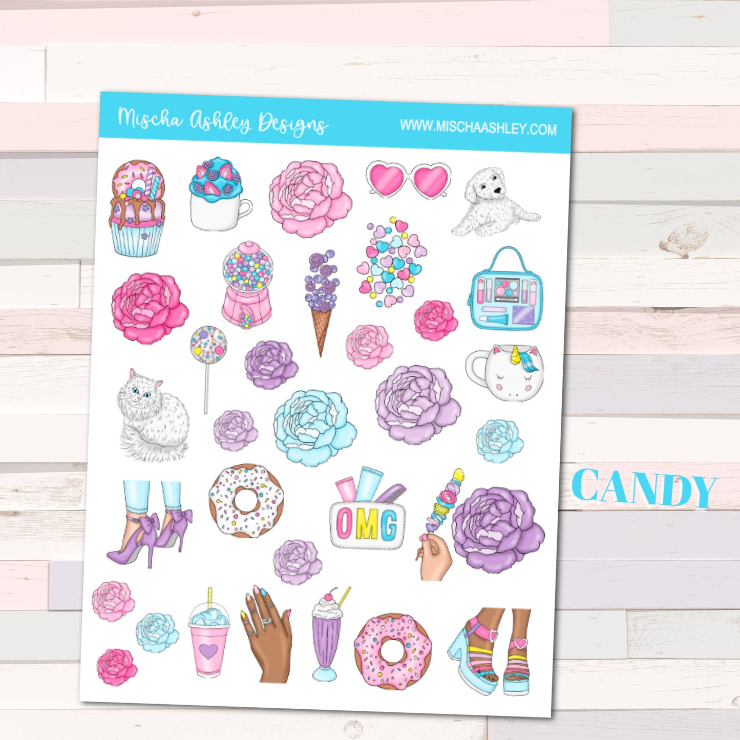 Candy STICKERS deco sheet