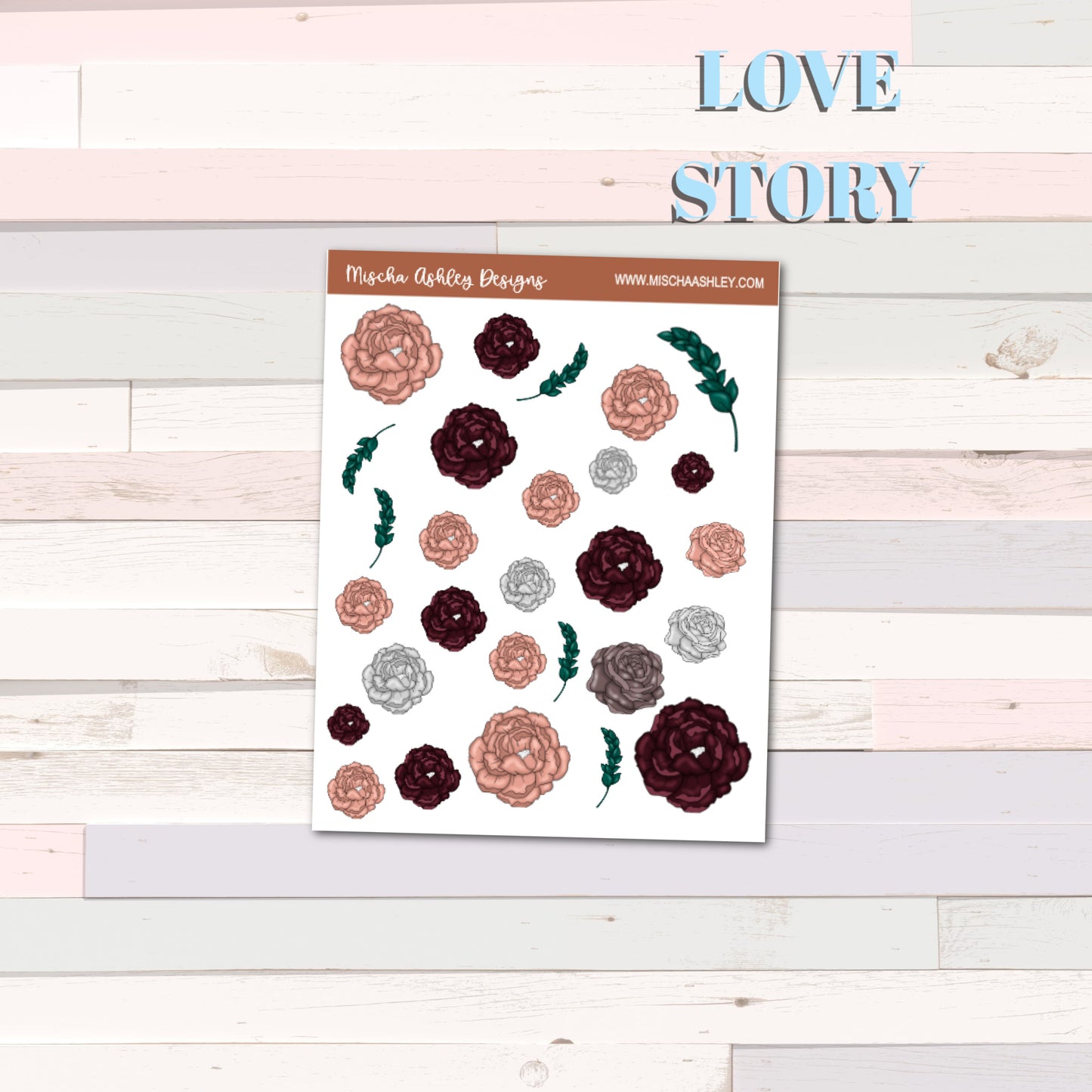 Love Story STICKERS deco sheet
