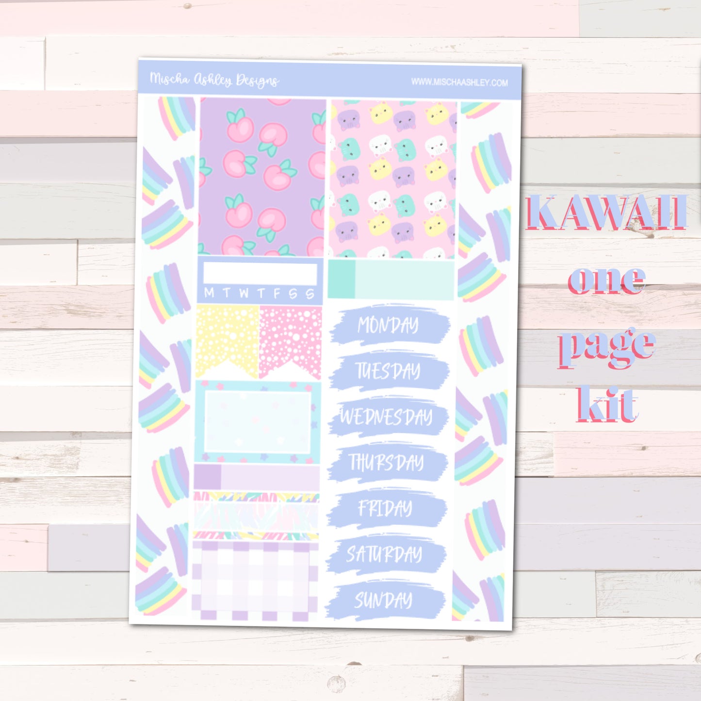 Kawaii - Weekly Sticker Kit - Erin Condren Vertical Planner