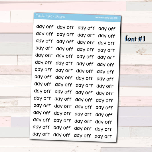 Script stickers | DAY OFF