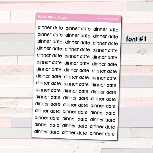Script stickers | DINNER DATE