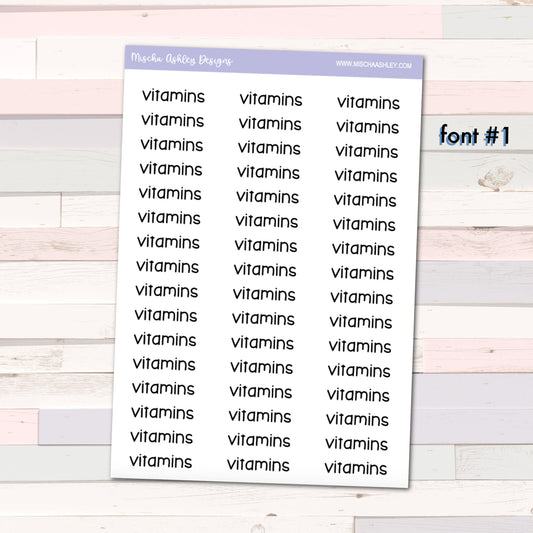 Script stickers | VITAMINS