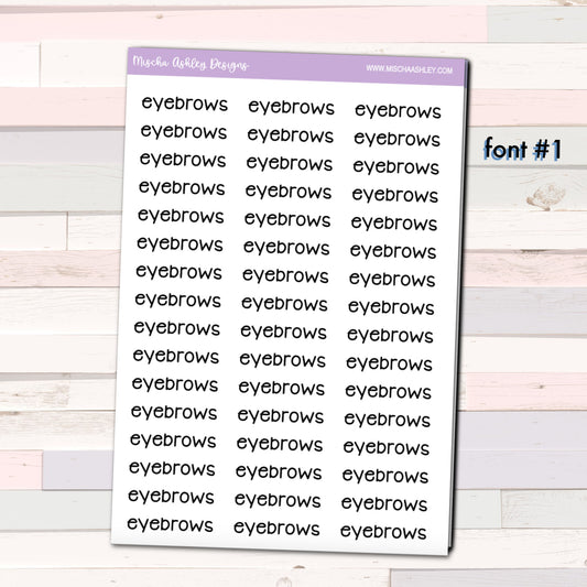 Script stickers | EYEBROWS