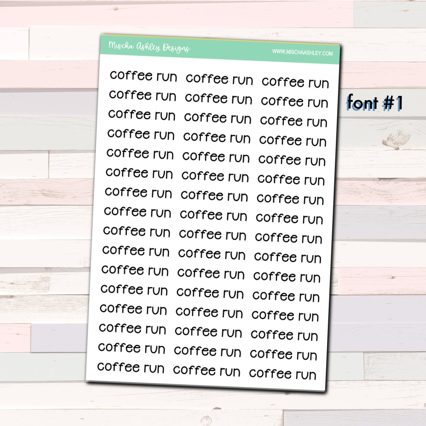 Script stickers | COFFEE RUN