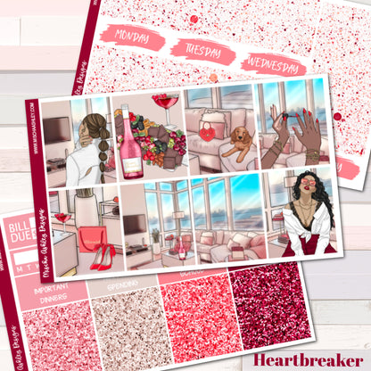 Heartbreaker - Weekly Sticker Kit - Erin Condren Vertical Planner