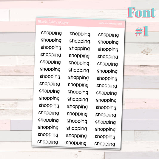 Script stickers | SHOPPING