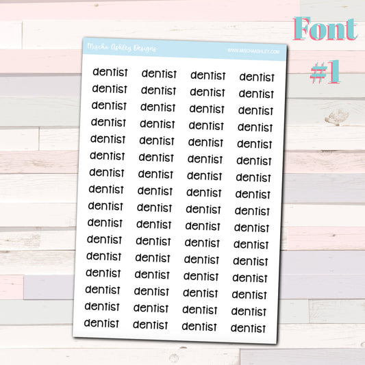 Script stickers | DENTIST