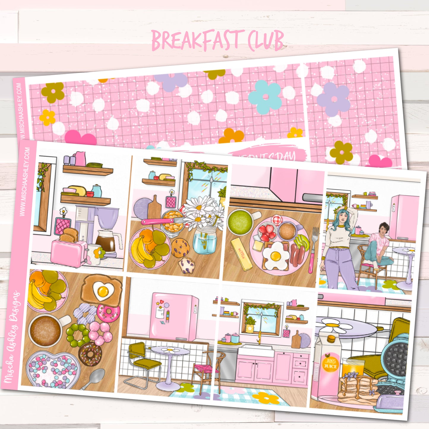 Breakfast club - Weekly Sticker Kit - Erin Condren Vertical Planner
