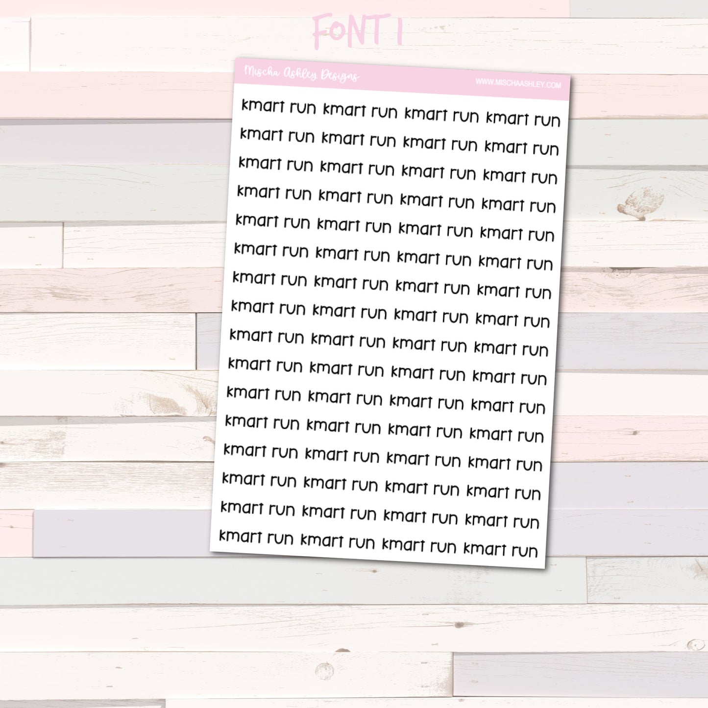 Script stickers | KMART RUN