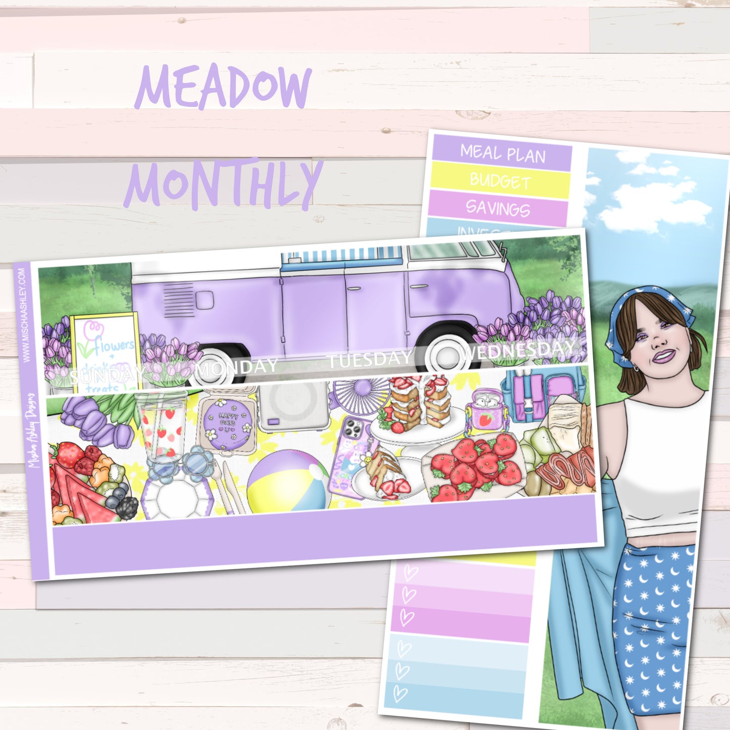 Meadow- Monthly Sticker Kit - Erin Condren - Aura Estelle Planners