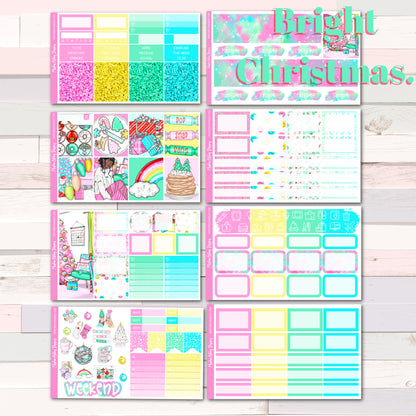 Bright Xmas - Weekly Sticker Kit - Erin Condren Vertical Planner