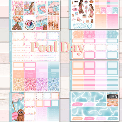 Pool Day - Weekly Sticker Kit - Erin Condren Vertical Planner