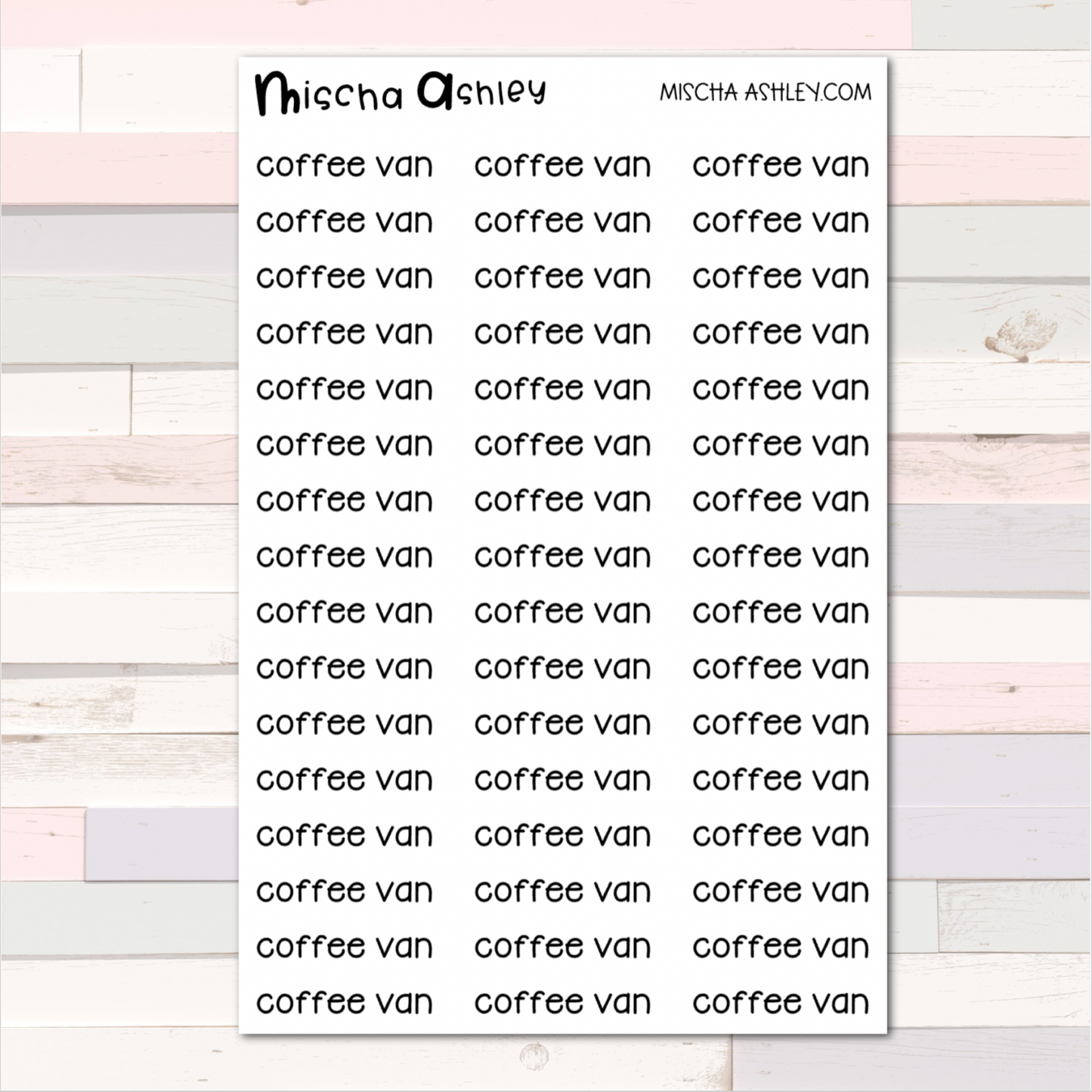 Script stickers | Coffee Van