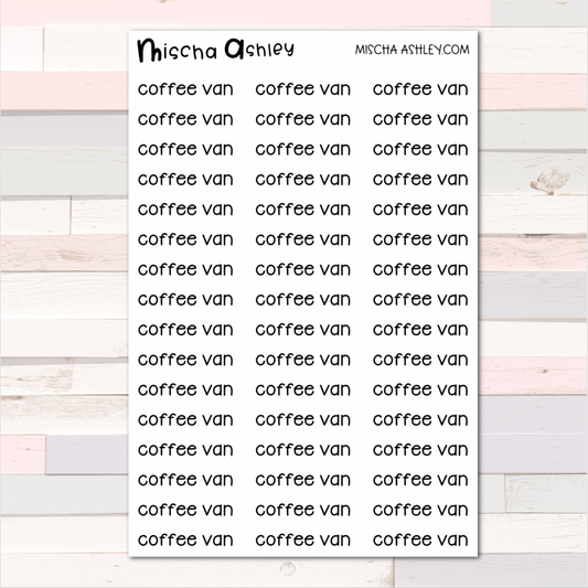 Script stickers | Coffee Van