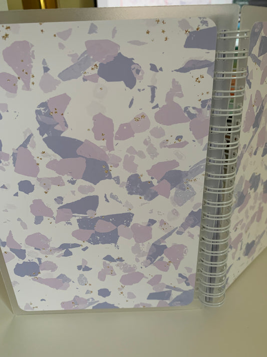 Reusable - sticker book - Sticker Album - Purple terrazzo