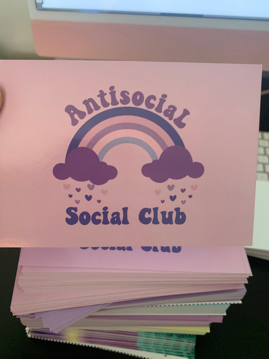 Antisocial A6 postcard
